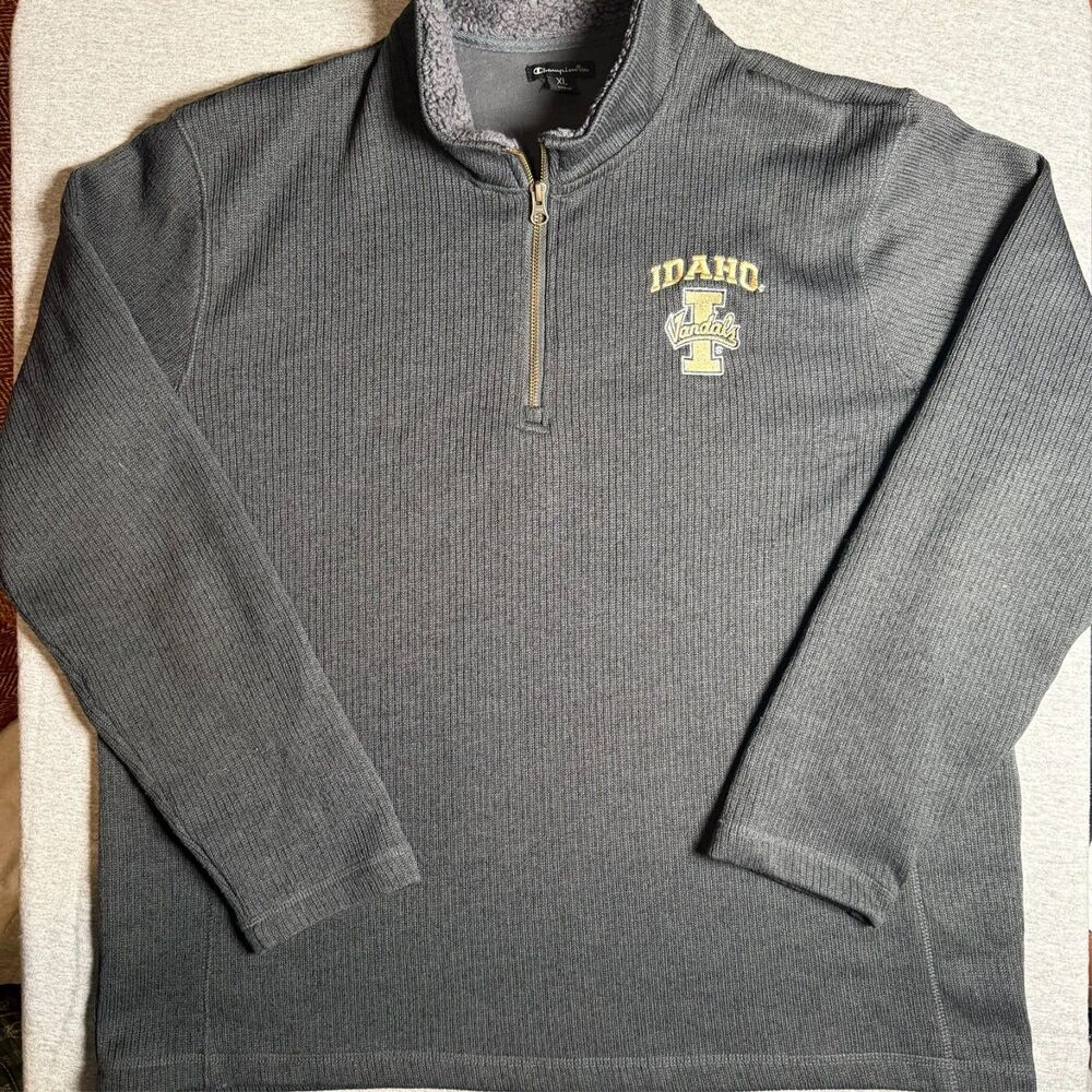 Champion Mens Idaho State Vandals Gray Quarter-Zip Pullover XL